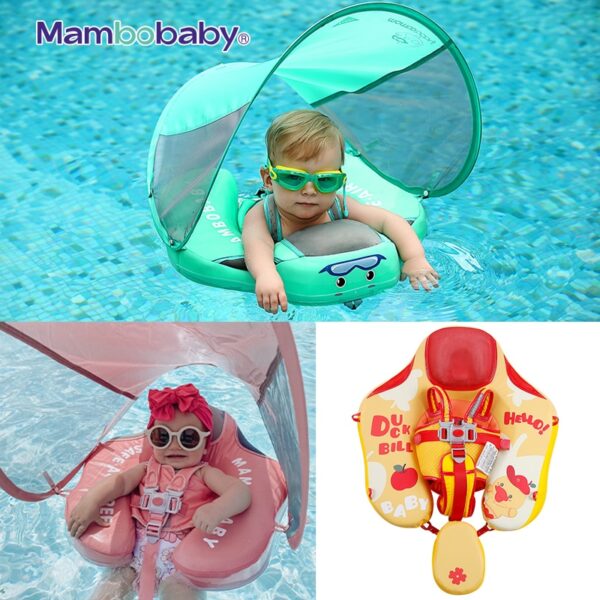 Mambobaby float VIP Dropshipping Non-Inflatable Baby Float with Canopy Waist Swimming Chest Floater Spa Buoy Trainer Suppliers